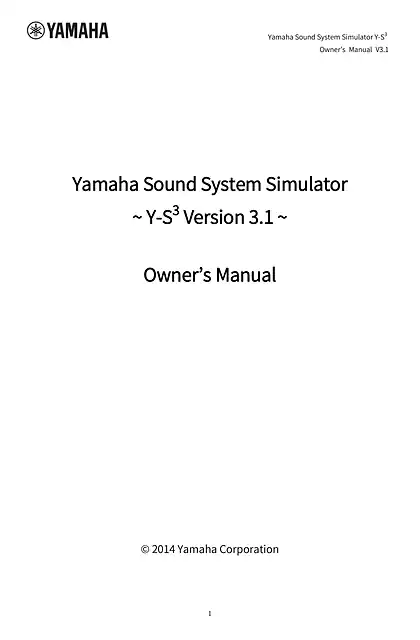yamaha雅马哈Y-S3 V3.1 Manual